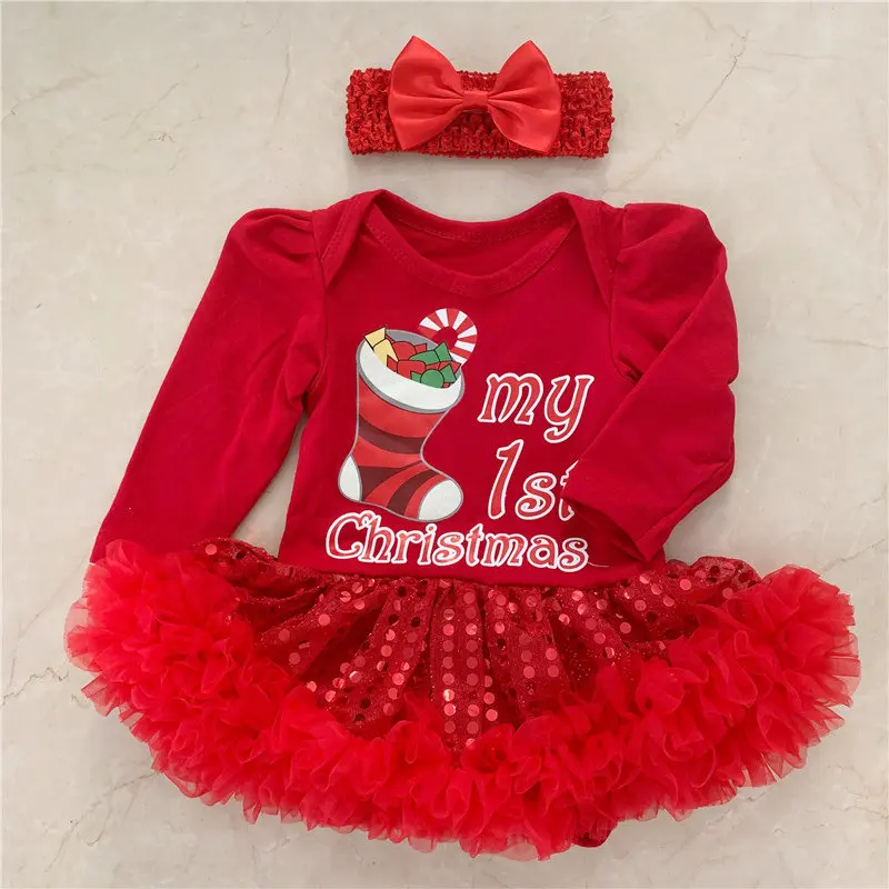 My First Christmas/наряды для новорожденных мальчиков и девочек, новогодние подарки на день рождения, одежда для малышей с принтом рождественской елки, Bebes - Цвет: Слоновая кость