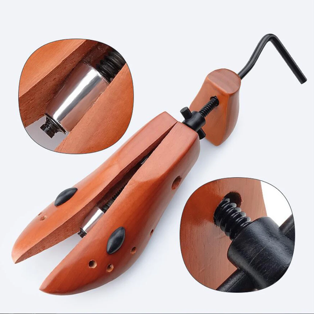 1pc Ladies Men Home Adjustable Two Way Cedar Wood Shoe Tree Stretcher Shaper