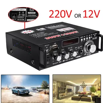 

Bluetooth 5.0 Mini HIFI Digital 220V 600W Digital Amplifier HIFI Wireless 5.0 Stereo Audio AMP USB SD FM Mic Car