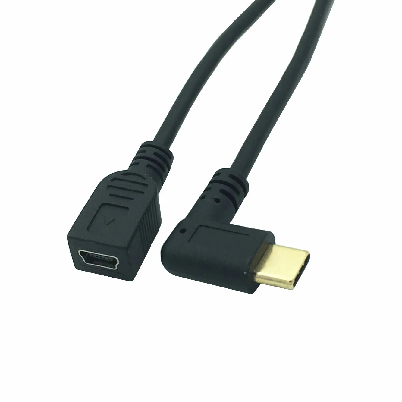 USB-C кабель для зарядки с правым/левым углом, Duttek USB 3,1 type C Male to Mini USB(Mini B) Female конвертер Кабель 0,25 м