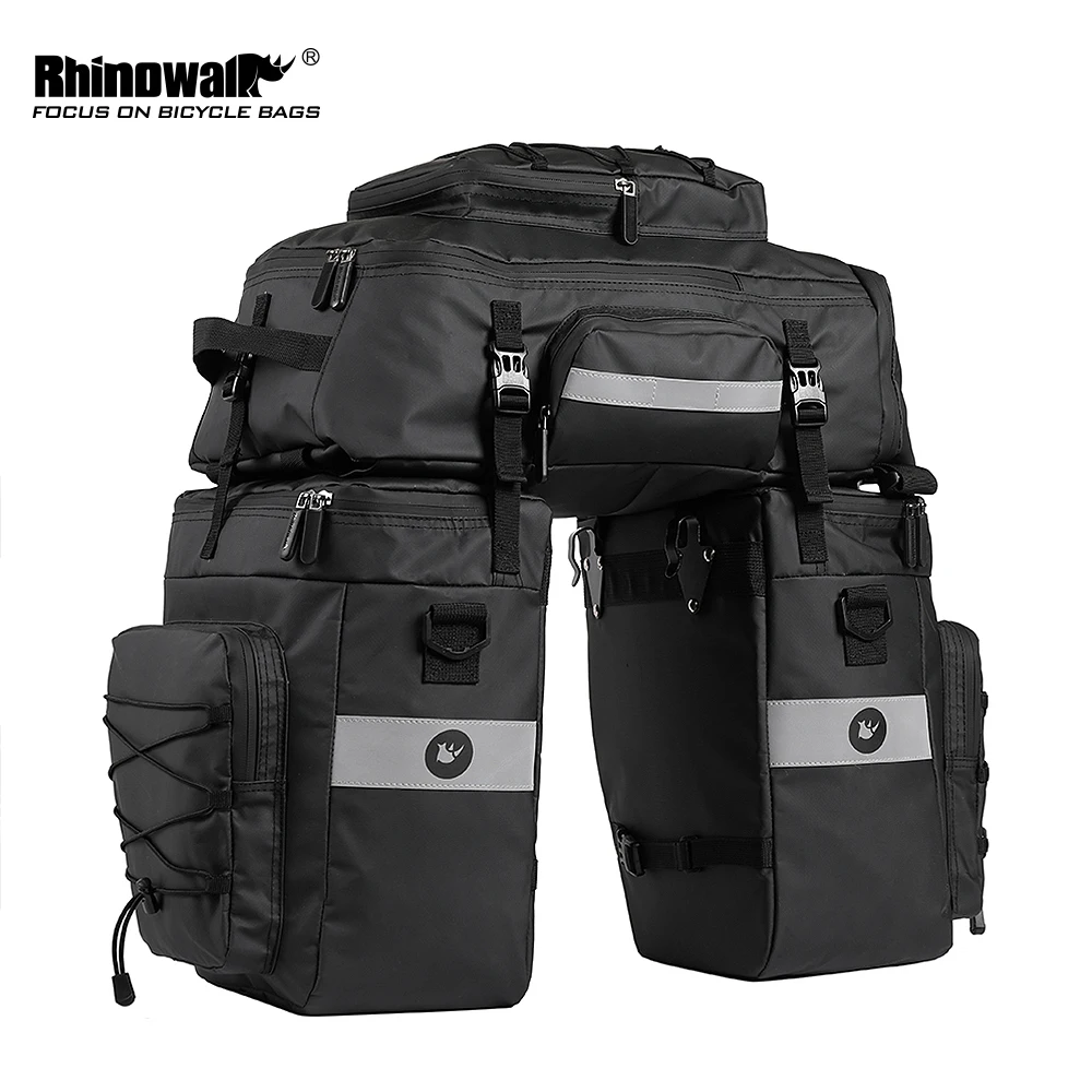 Rhinowalk RK19665 75L 3-в-1 Водонепроницаемый Задняя рама сумка для верховой езды сумка для хранения - Цвет: Black