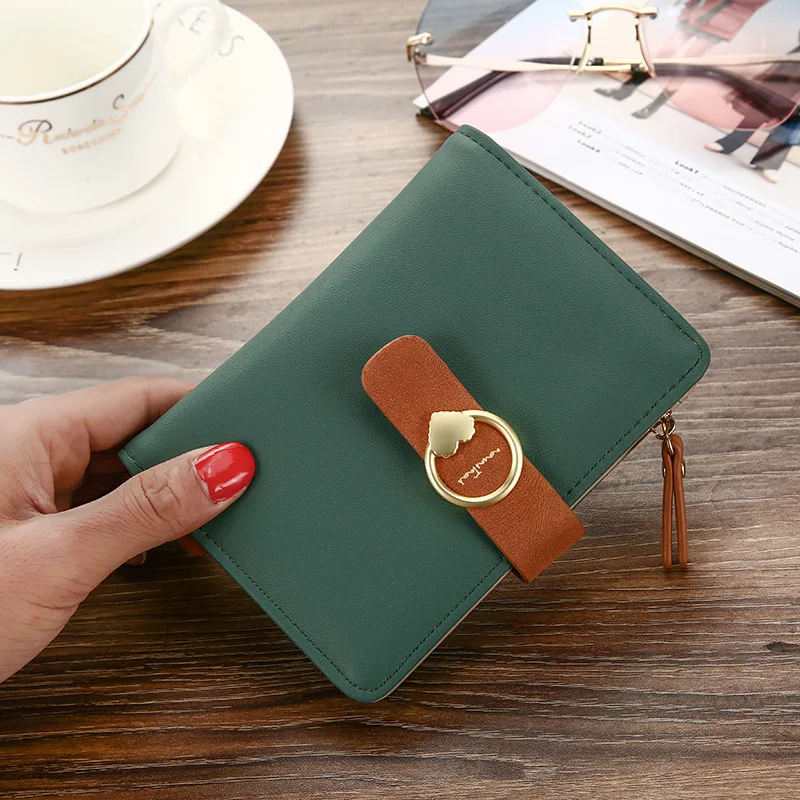 

2021 Women Wallet Female Leather Zipper Coin Purse Love Heart Hasp Women Wallets Lady Money Clip Card Holder Clutch Wallet