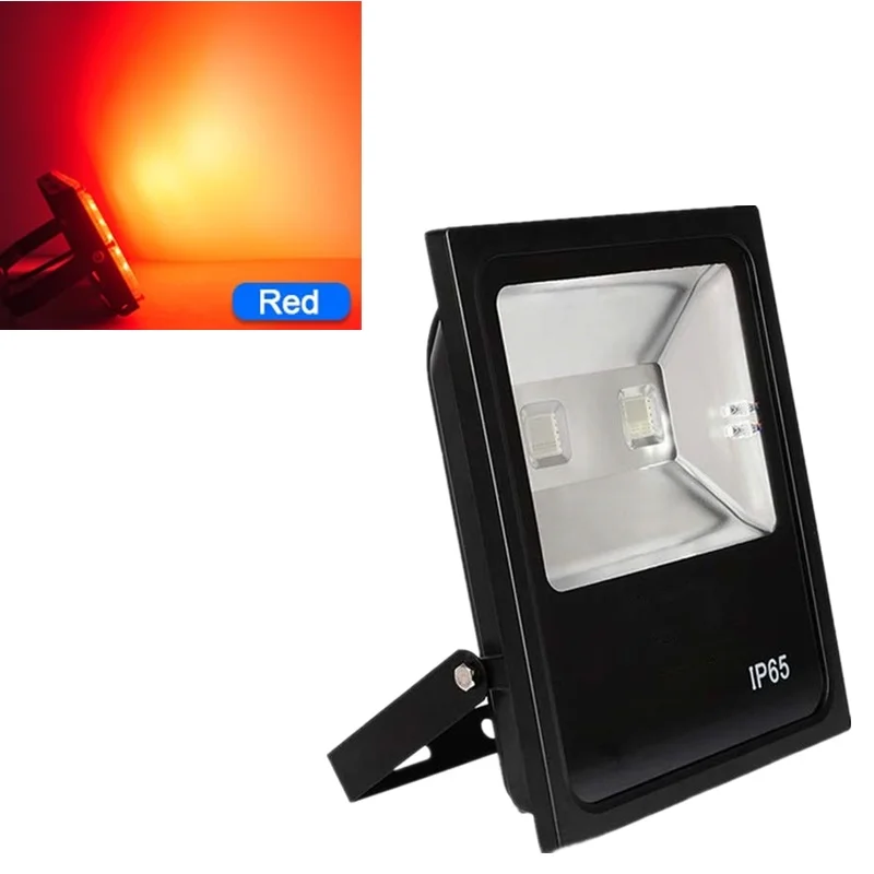 Red TONGDAYTECH AC85-265V Светодиодный прожектор светильник 10W 30W 100 Вт отражатель светодиодный прожектор светильник Водонепроницаемый IP65 светодиодный уличный светильник для улицы освещение для сада - Испускаемый цвет: Red