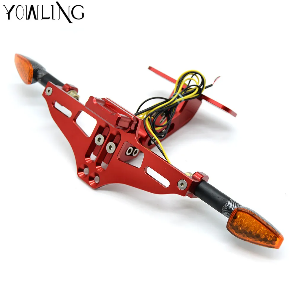 Motorcycle License Plate Bracket Holder Brake Taillight Turn Signal led light for Harley Honda Yamaha Suzuki Kawasaki ktm Bike