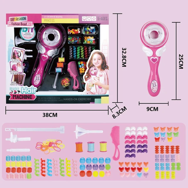 Machine a Tresser les Cheveux Fille, Outil de Tressage pour Enfants,  Multicolore Perle Accessoire de Cheveux Kit de Coiffure de Jouets Créatifs  pour 5+ Ans Enfants, Meilleurs Cadeaux Jouets