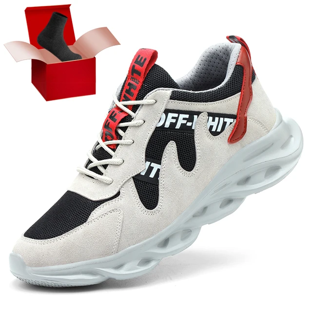 Fashion Men's Work Sneakers Mesh Breathable Safety Shoes Men Steel Toe Work Shoes Industrial Anti-smashing Safety Work Boots Man 05 Safety Work Shoes
