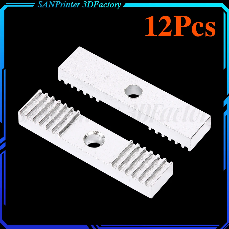 12Pcs GT2 Timing Belt Gear Clamp Mount Block Fixing Clip Plate for 3D Printer Accessories, Aluminum Alloy