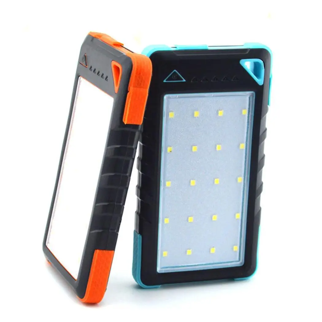 

Outdoor Waterproof Solar Power Bank 8000mAh Portable Charger Dual USB Mobile Powerbank LED Light Poverbank For Xiaomi iPhone XS