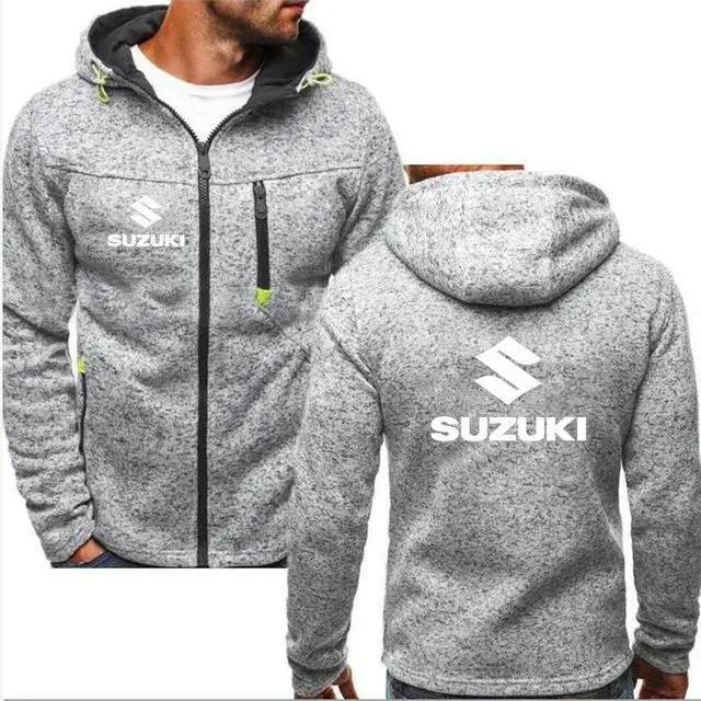 Мужская Спортивная одежда на молнии для Suzuki Racing спортивный костюм жаккардовые толстовки с капюшоном флисовая куртка с капюшоном осенние толстовки осеннее зимнее пальто R - Color: Beige