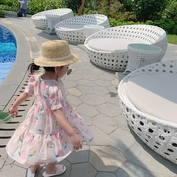 

Girls Short Sleeve Cotton Fruit Princess Dresses 2020 Summer Little Children Floral Casual Small Fresh Sweet Dress Kids Clothes