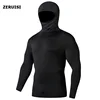 Solid color hooded motorcycle Jersey tight compression Quick drying men's shirt sports Cycling Male Tshirt Pullover Hoodies Tops ► Photo 2/6