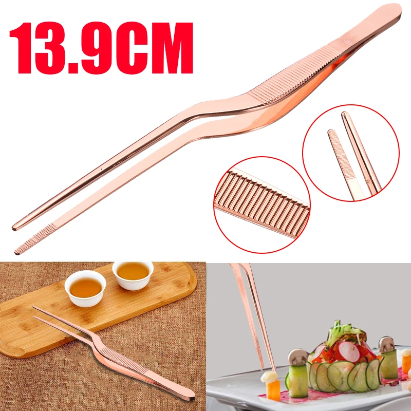 6 Piece Kitchen Tweezer Tongs Set - Stainless Steel Cooking Tweezers For Chefs