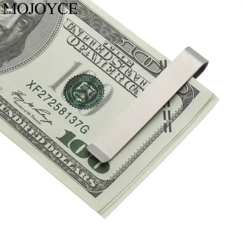 

Practical Excellent Quality Long Metal Stainless Steel Money Clip Collar Card Clip Cash Holder Folder Simple Clip Money Clamp