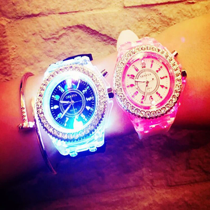 

Flash Luminous Watch Led light Personality trends students lovers jellies woman men's fashion watches light WristWatch Gift