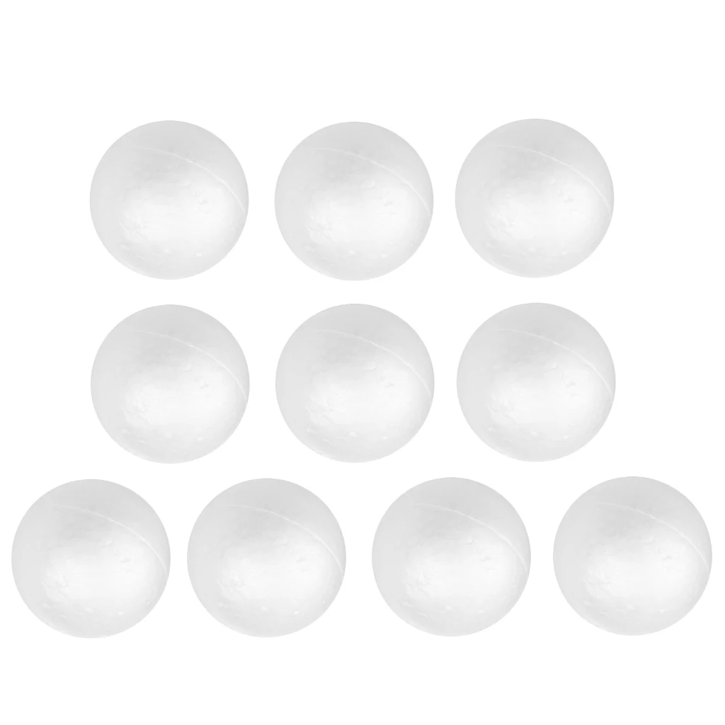 10Pcs Sphere Shaped Solid White Styrofoam Foam Ornaments Craft Balls For Handmade DIY Modelling Crafts, 80mm