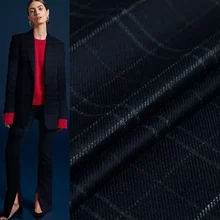 Перламутровый шелк японская пряжа окрашенная клетчатая камвольная шерстяная ткань одежда материал осенние женские костюмы куртка швейная ткань