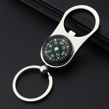 

400pcs Outdoor Compass Bottle Opener with Metal Key Ring Chain Keyring Keychain Metal Wine Beer Bottle Openers Bar Tool as Gifts