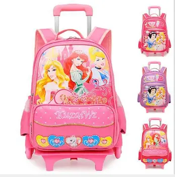 

kids School backpack bag with wheels princess School trolley bag Rolling backpack Bag hildren school wheeled backpack for girls