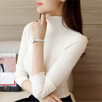 

2020 Women Winter Pullover Knitting Patterns Sweater Long Sleeve Loose Wool Warm Sweater Women Tops