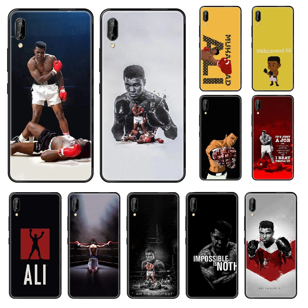 Чехол для телефона Muhammad Ali BOXER Huawei Honor Mate 5 6 7 8 9 10 20 A C X Lite черный мягкий бампер с