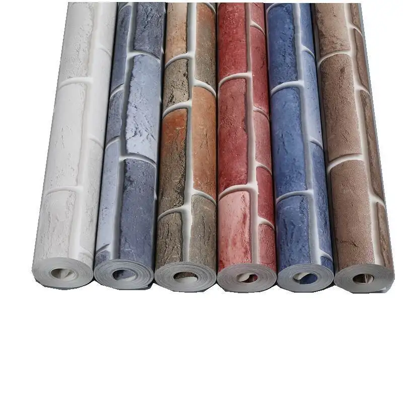 Modern Vintage Brick Textured Wallpaper For Walls Decor Embossed 3d