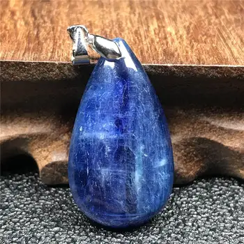 

Natural Blue Kyanite Necklace Pendant For Woman Man Crystal 32x18x6mm Cat Eye Gemstone Crystal Water Drop Necklace Pendant AAAAA