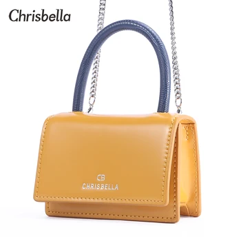 

CHRISBELLA Small Women Handbags PU Leather Mini Shoulder Bag High Quality Chains Crossbody Bag for Ladies Brand Handle Tote Bags