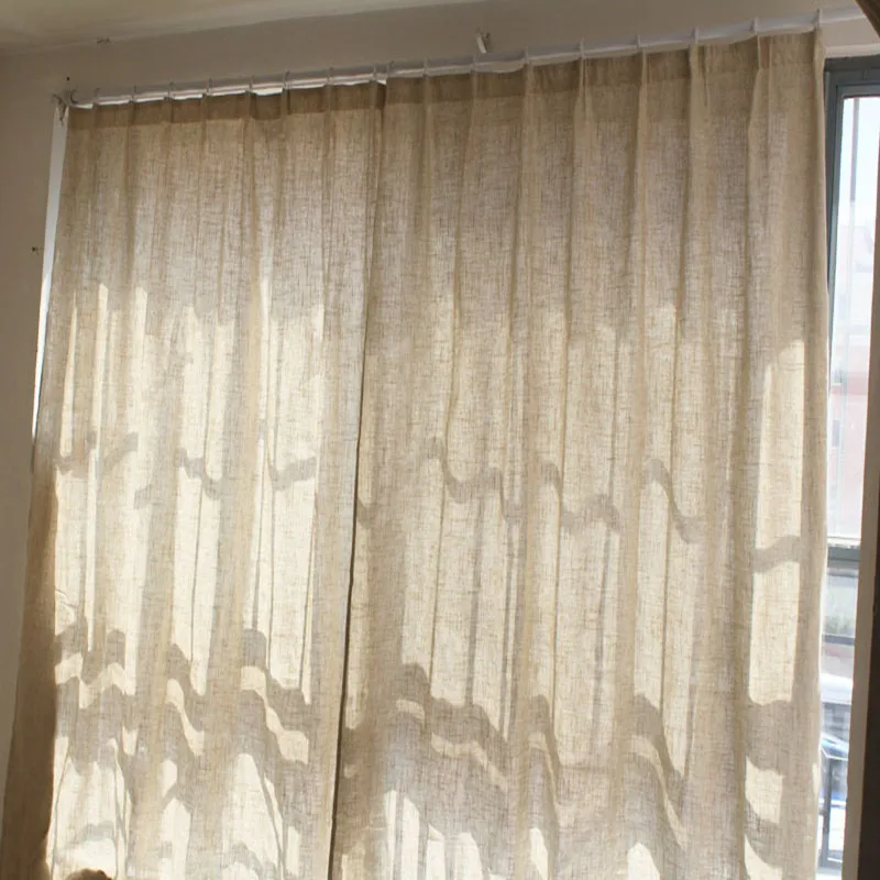 

1Pc Home Decoration European Style 1.8*1.8m Curtains for Living Room Linen Blending Cloth Accept Customized