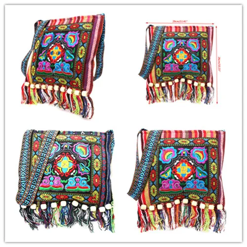 Newest Arrival Women Hmong Bags Vintage Chinese National Style Ethnic Shoulder Bag Embroidery Boho Hippie Tassel Tote Messenger