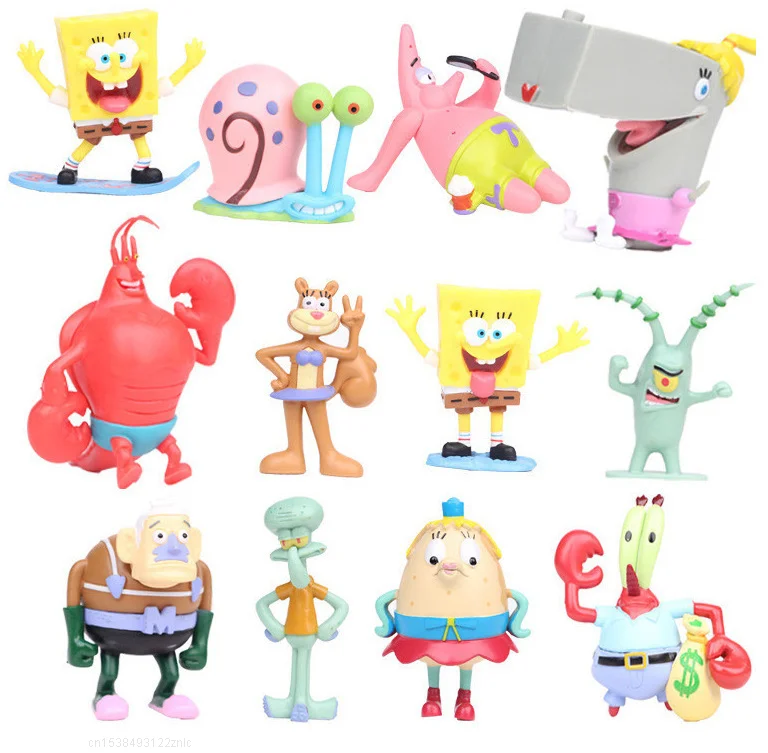 12 шт./компл. губчатая фигурка Bobs Патрик звезда игрушки Мультяшные экшн-фигурки
