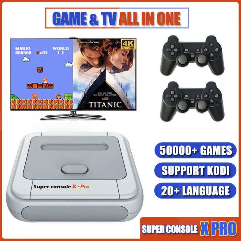 スーパーコンソール プロビデオゲームコンソールエミュレータサポートkodi Wifiレトロコンソール内蔵 ゲームpsp Ps1 N64テレビ出力 ビデオゲーム用コンソール Aliexpress