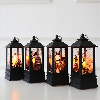 

Halloween Props Decoration Pumpkin Skulls Witch Horror Light Lamp Hanging Door Room Ornament LED Lantern Pendant For Home Party