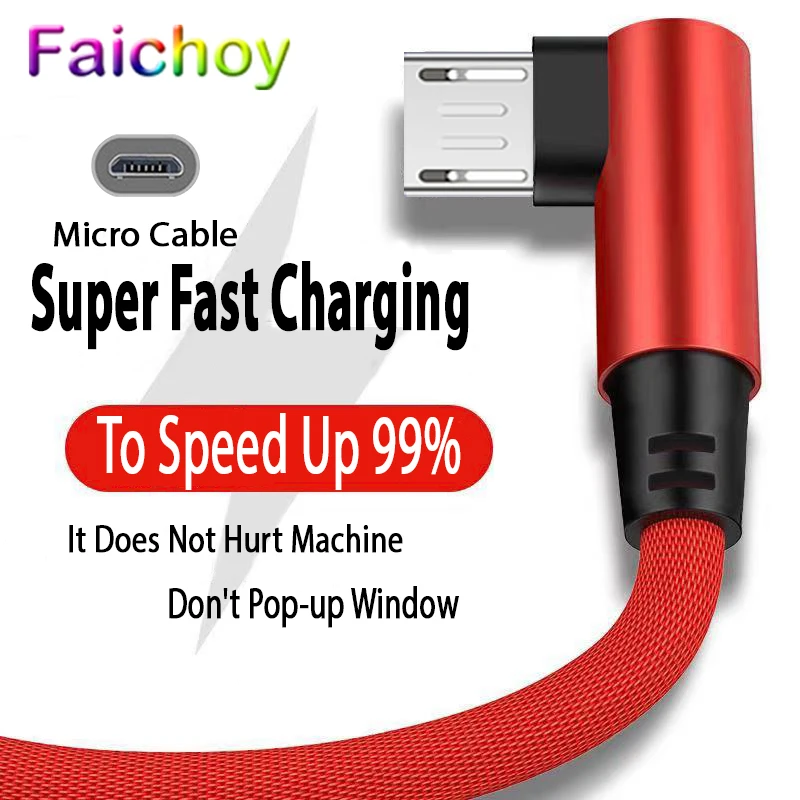 USB микро-кабель с переплетением 90 градусов кабели для передачи данных со