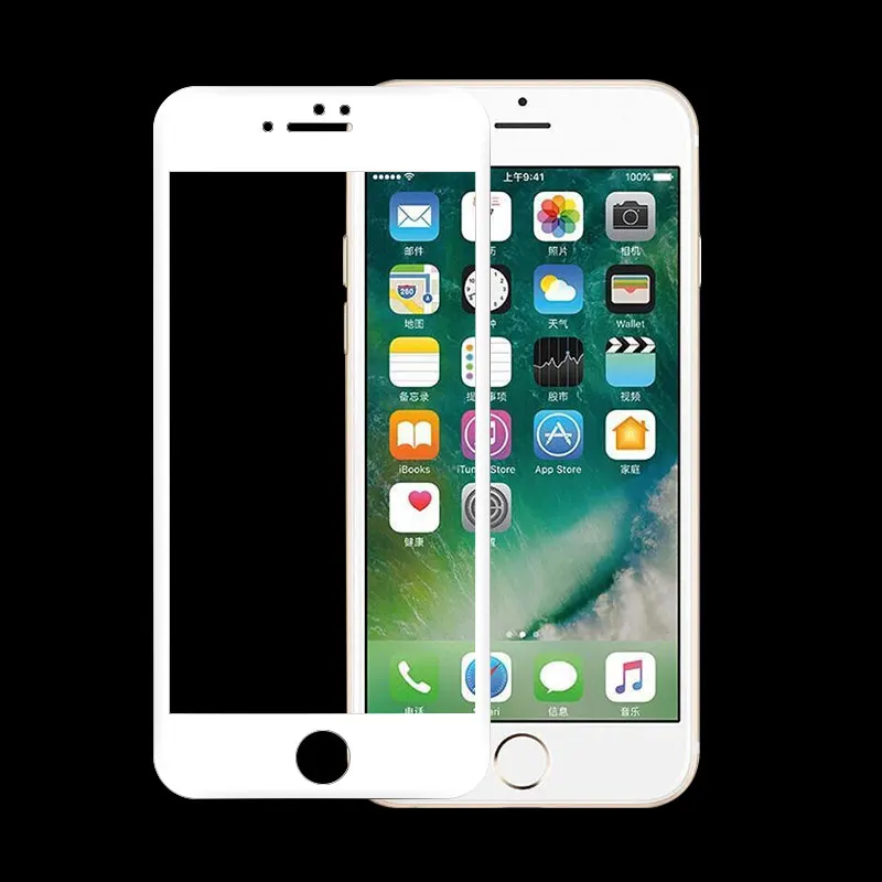 300D Защитное стекло для iPhone 6 6s plus 7 Plus 8 Plus стекло полное покрытие iPhone 7 8 6 защита экрана закаленное стекло - Цвет: white