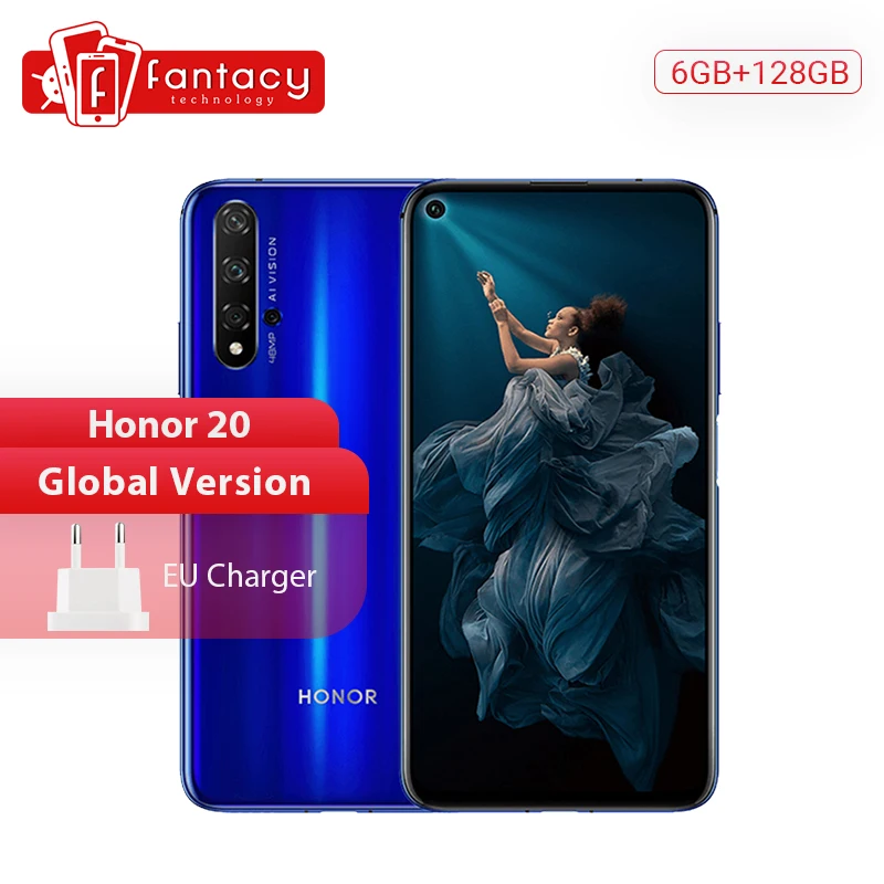 Глобальная версия Honor 20 смартфон 6 г 128 Kirin 980 Octa Core 48MP четыре камеры мобильный