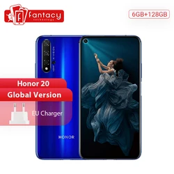 Глобальная версия Honor 20 смартфон 6G 128G Kirin 980 Восьмиядерный 48MP четыре камеры мобильный телефон 6,26 ''NFC Google Play Supercharge