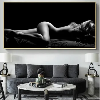 

Modern Black Nude Women Portrait Canvas Painting Sexy Body Posters and Print Wall Art Picture Cuadros Home Decoration Room Decor