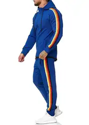 MJartoria 5XL осень зима новые мужские спортивные наборы Мода Фитнес с капюшоном соединяющий удобный мужской повседневный костюм Теплый Дикий