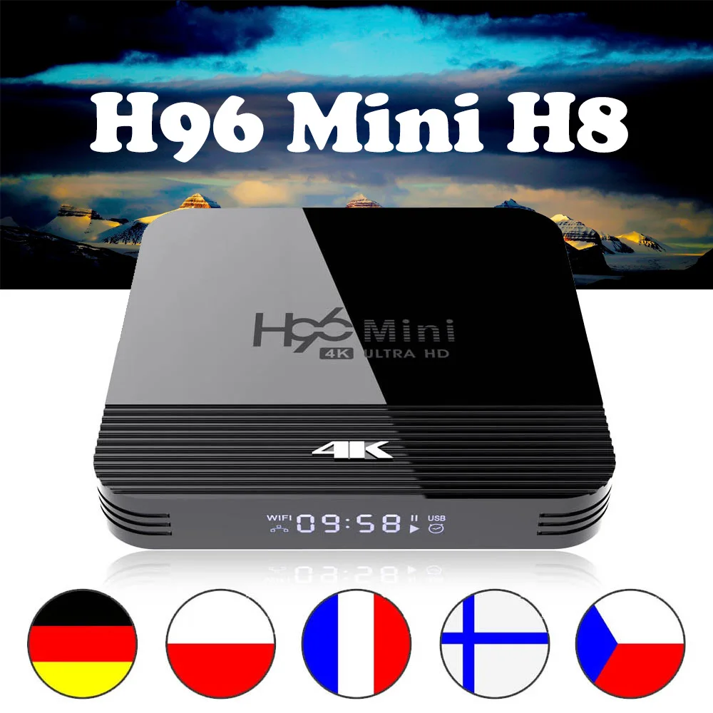 H96 мини H8 Android 9,0 ТВ приставка RK3228A 2GB 16GB 4K Смарт ТВ приставка 2,4G& 5G Wifi BT4.0 медиаплеер Android приставка