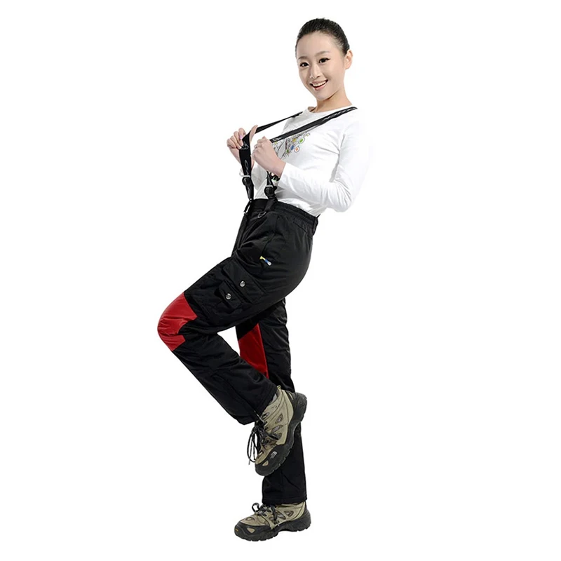 Black Women Pants TWTOPSE Сноубординг зимние лыжные штаны женские водонепроницаемые Зимний ветрозащитный Теплый спортивные брюки термальный поход скейт брюки - Цвет: Black Women Pants