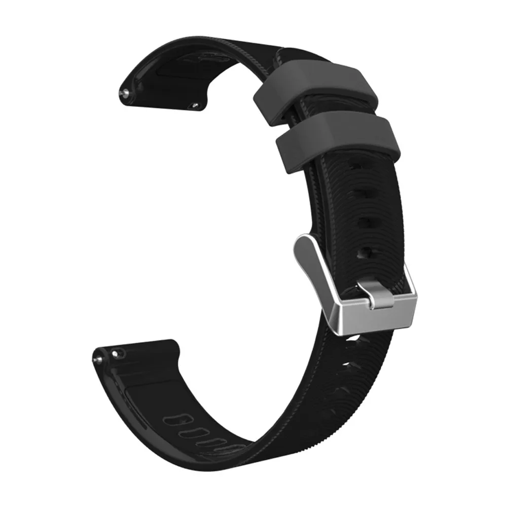 Силиконовый браслет ремешок для часов Garmin Vivoactive/HR/Vivoactive3 MUSIC Forerunner 245 645 для samsung gear S2 спортивные часы - Цвет: Черный