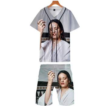 

2019 ROSALIA two piece set jackets and shorts Kpop Fashion new cool print ROSALIA baseball jacket set for men streetwear