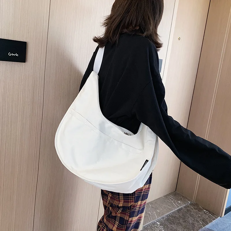 

WOMEN'S Bag 2019 New Style Canvas Bag Versatile Large Capacity Waterproof Single-shoulder Bag Casual Cloth Bag Fashion Dumpling