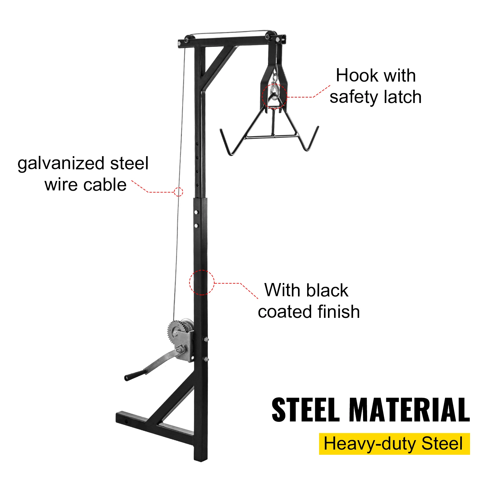 VEVOR Treuil Palan Électrique 150/300 kg Levage à Câble 550 W +  Télécommande