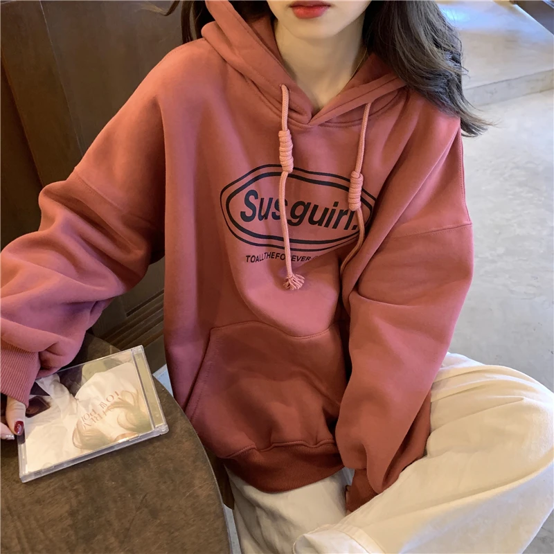 

Retro letter print loose Y2K sweatshirt