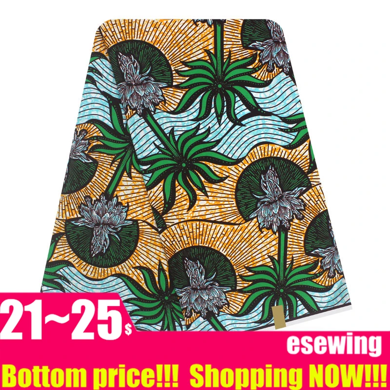 Африканская настоящая голландская восковая Ткань 6 ярдов Хлопок Анкара Нигерия Гана Голландский Настоящий Воск для лоскутного шитья африканские платья TX03