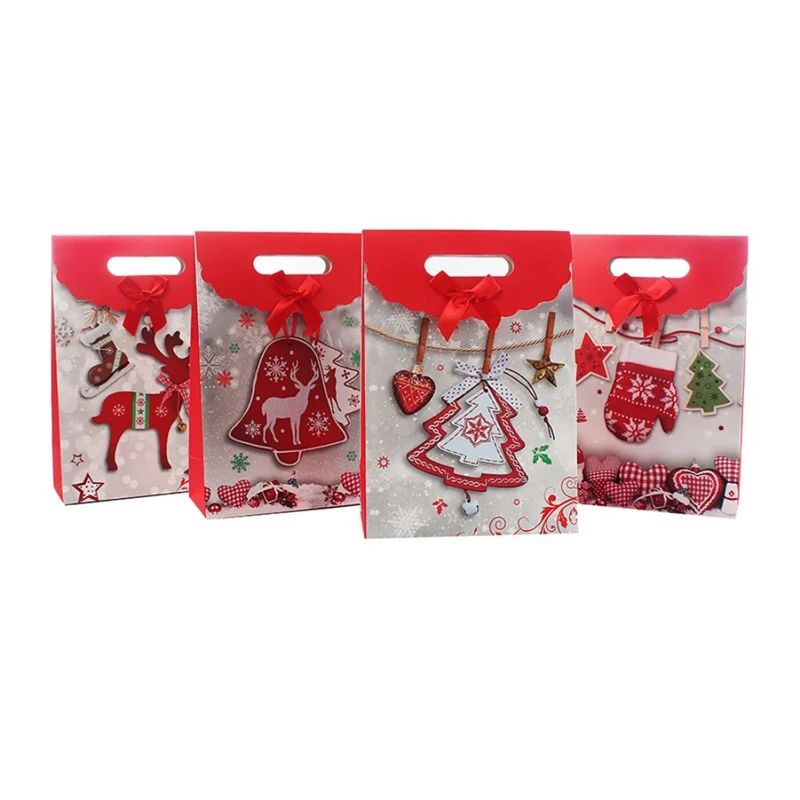 Рождественский Подарочный мешок бумажный мешок милый мультяшный узор портативный мешок для конфет Рождество украшение праздничный подарок аксессуары# j