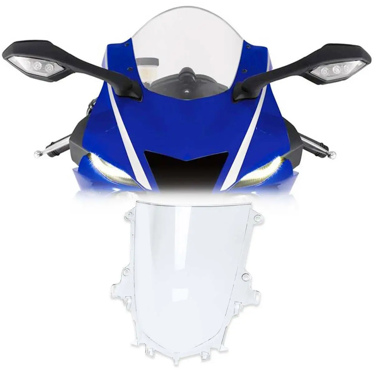 Мотоцикл черный прозрачный двойной пузырь ветровое стекло для Yamaha YZF R1