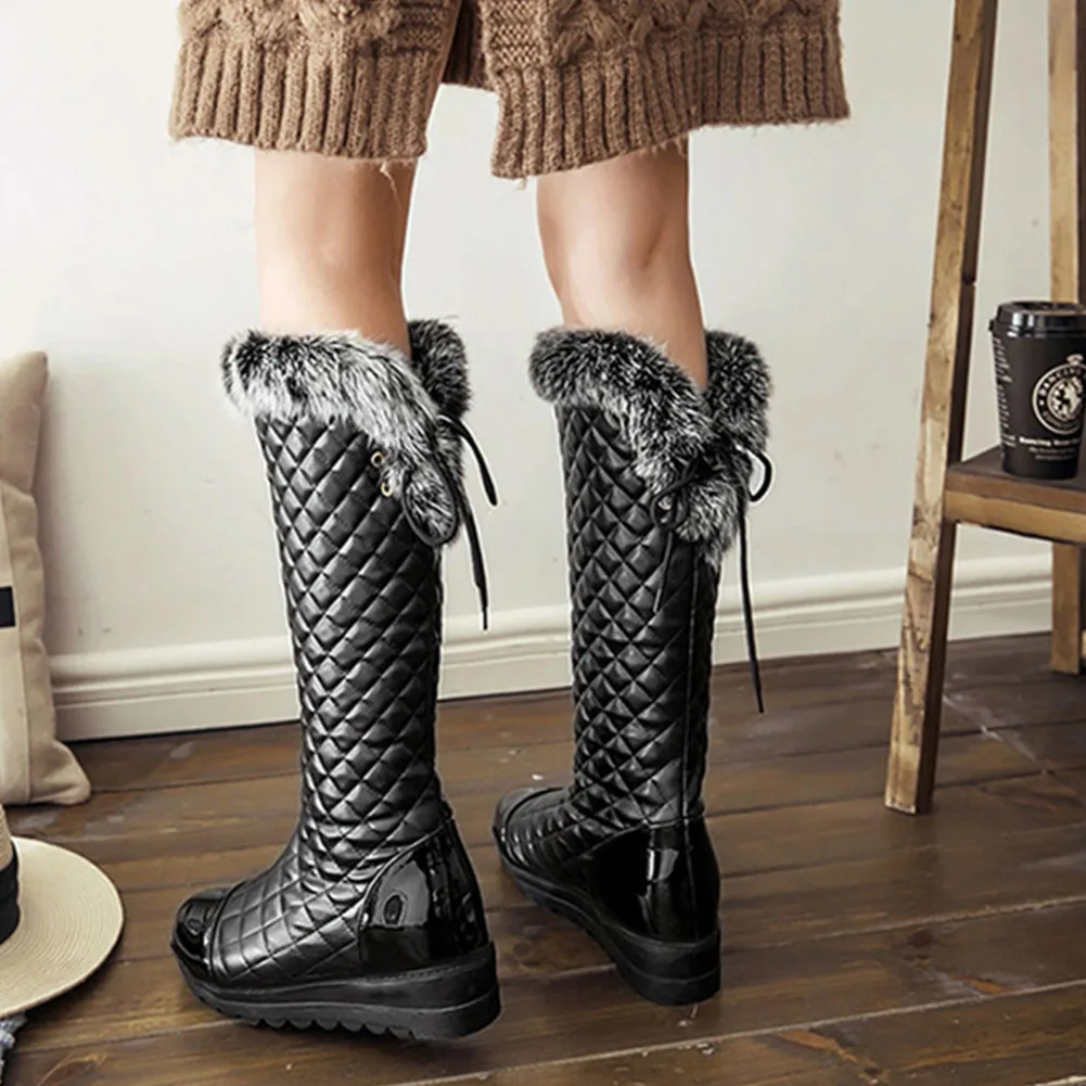 DORATASIA/Новые Модные женские ботинки на меху, большие размеры 33-42 Нескользящая водонепроницаемая обувь, увеличивающая рост Женские повседневные зимние теплые ботинки