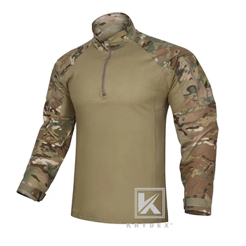 

KRYDEX Tactical BDU G4 Combat Shirt W/ Elbow Pads For Army Combat Airsoft Paintball Camouflage Tops Male Military Long Sleeve MC